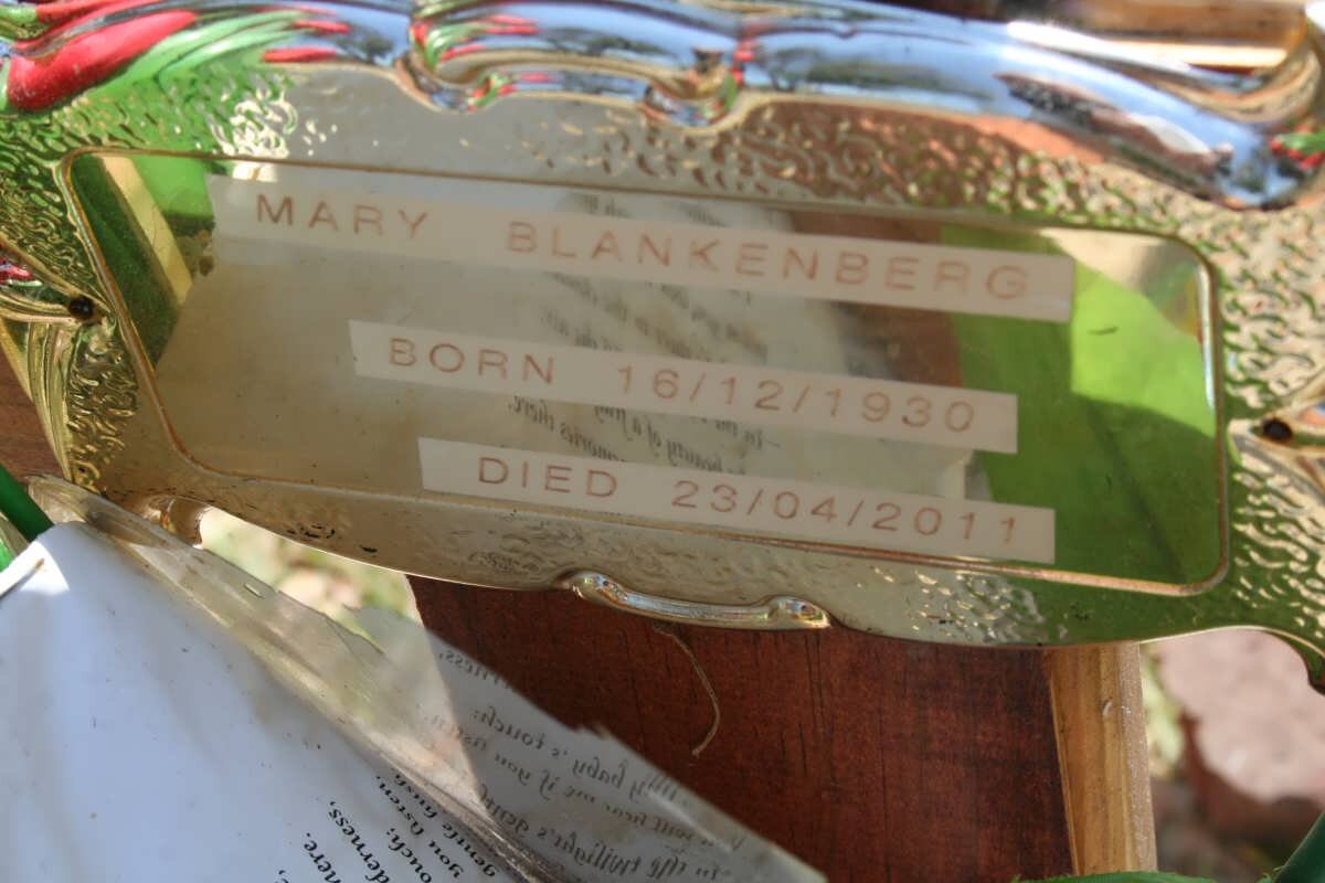 BLANKENBERG Mary 1930-2011