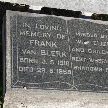 BLERK Frank, van 1918-1968