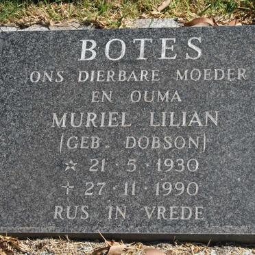 BOTES Muriel Lilian nee DOBSON 1930-1990
