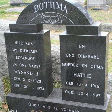 BOTHMA Wynand J. 1925-1974 &amp; Hattie 1916-1997