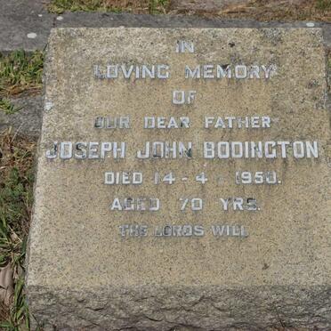 BODINGTON Joseph John -1950