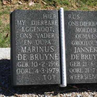 BRUYNE Marinus, de 1916-1979 &amp; Janneke 1920-1997