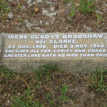 BRADSHAW Irene Gladys nee CLARKE 1906-1940