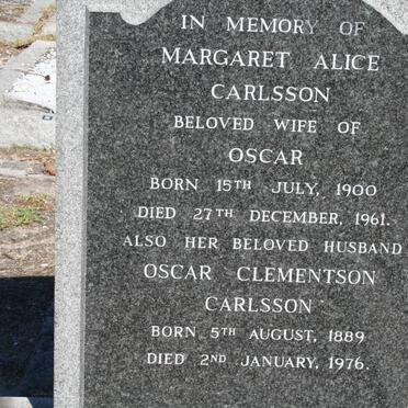 CARLSSON Oscar Clementson 1889-1976 &amp; Margaret Alice 1900-1961