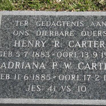 CARTER Henry R. 1883-1947 &amp; Adriana P.W. 1885-1975