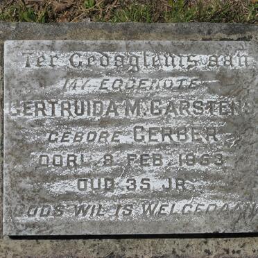 CARSTENS Gertruida M. nee GERBER -1953