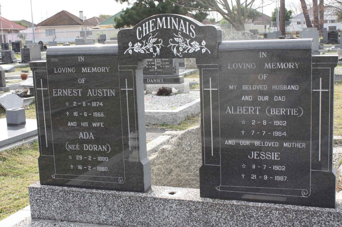 CHEMINAIS Ernest Austin 1874-1955 &amp; Ada DORAN 1880-1960 :: CHEMINALS Albert 1902-1984 &amp; Jessie 1902-1987
