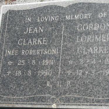 CLARKE Gordon Lorimer 1910-1997 &amp; Jean ROBERTSON 1911-1990