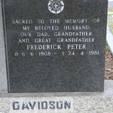 DAVIDSON Frederick Peter 1908-1981