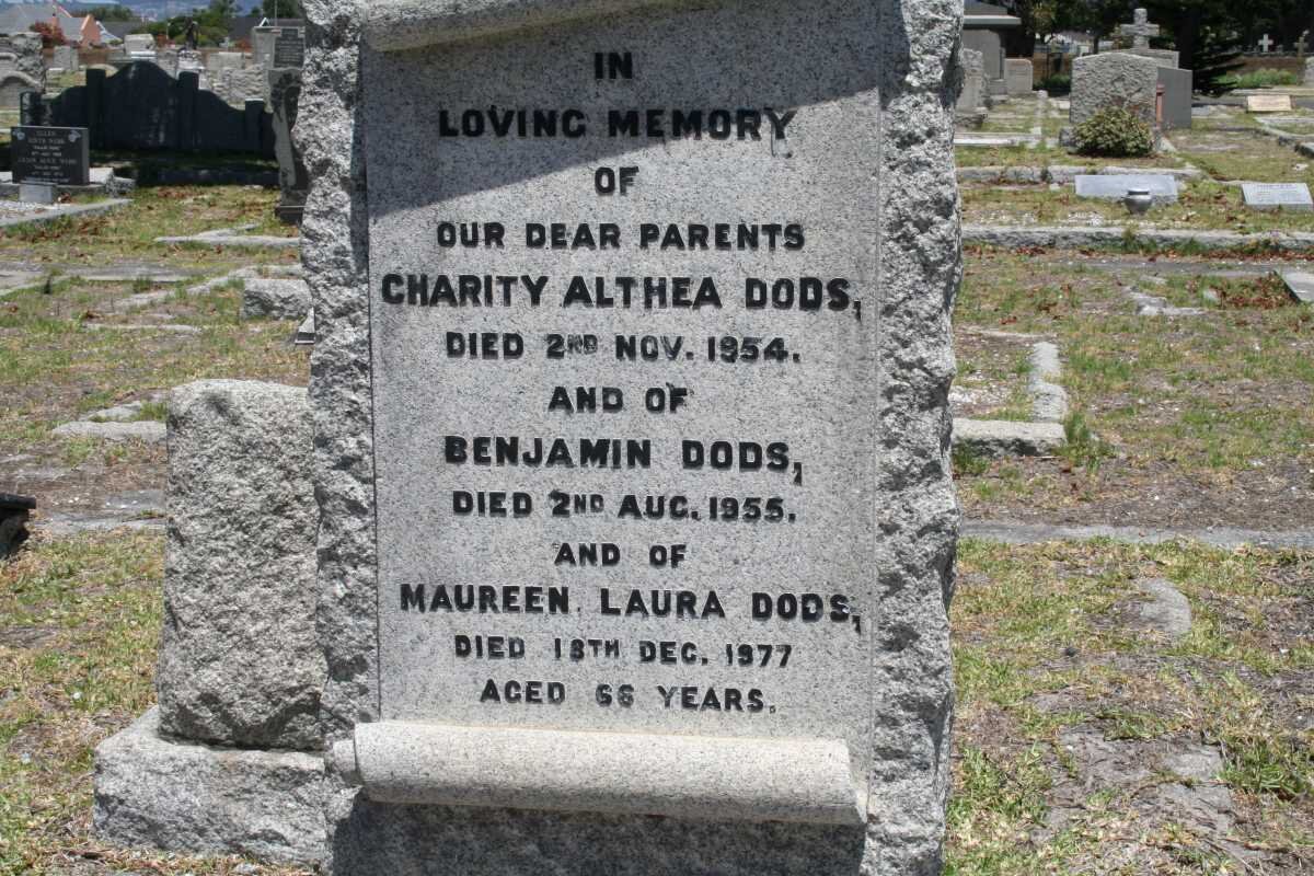 DODS Benjamin -1955 &amp; Charity Althea -1954 :: DODS Maureen Laura -1977