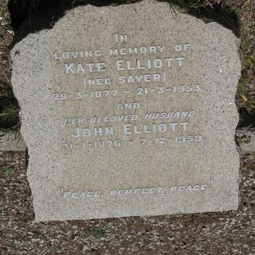 ELLIOTT John 1876-1959 &amp; Kate SAYER 1877-1953