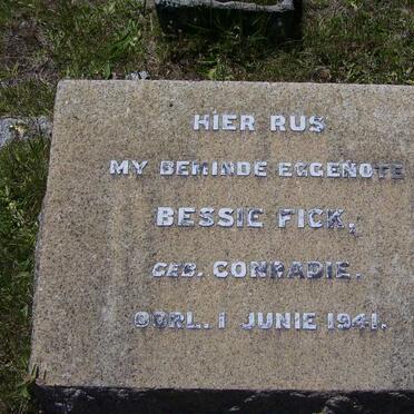 FICK Bessie nee CONRADIE -1941