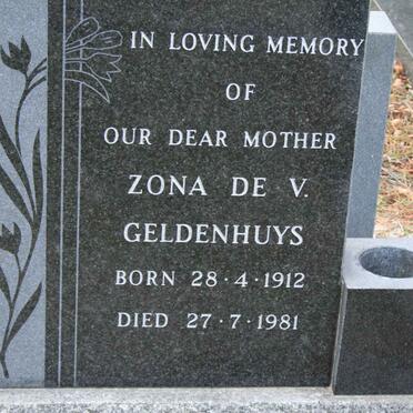 GELDENHUYS Zona de V. 1912-1981
