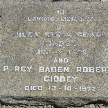 GIDDEY Percy Baden Roberts -1972 :: GIDDEY Hilda Emma Grace -1852