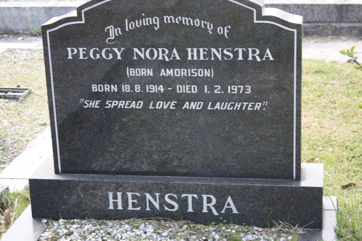 HENSTRA  Peggy Nora nee AMORISON 1914-1973