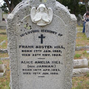 HILL Alice Amelia nee JARMAN 1893-1966 :: HILL Frank Austen 1922-1929