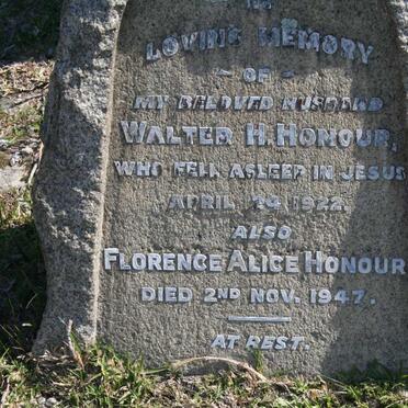HONOUR Walter H. -1922 &amp; Florence Alice -1947