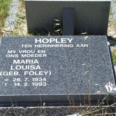 HOPLEY Maria Louisa nee FOLEY 1934-1993