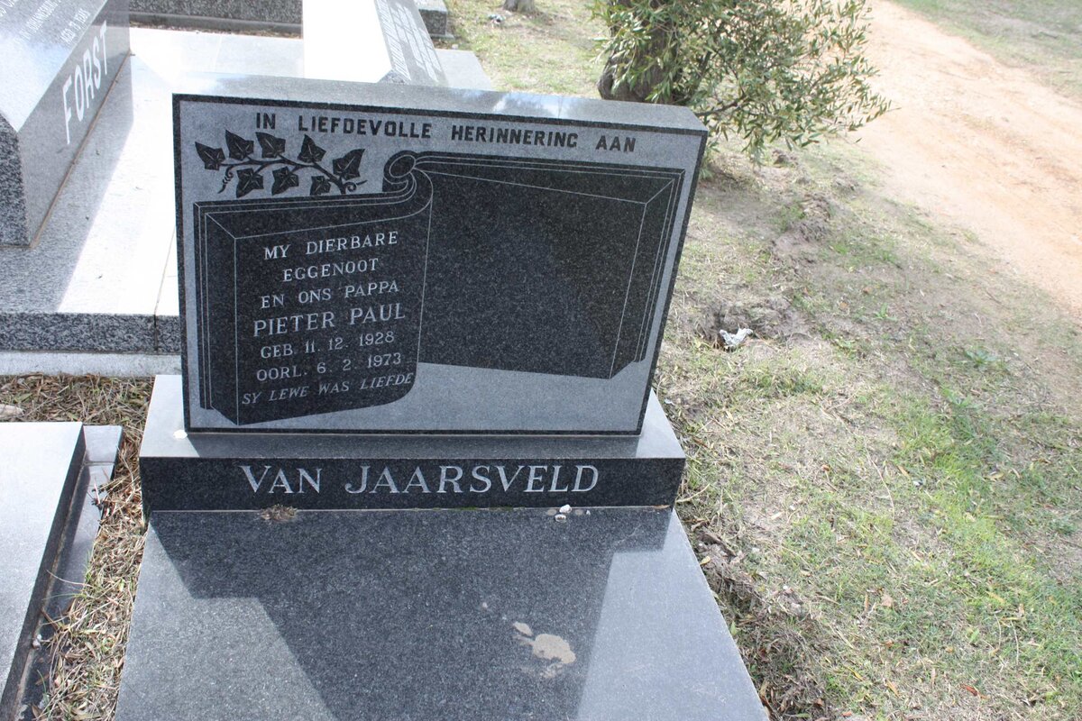 JAARSVELD Pieter Paul, van 1928-1973