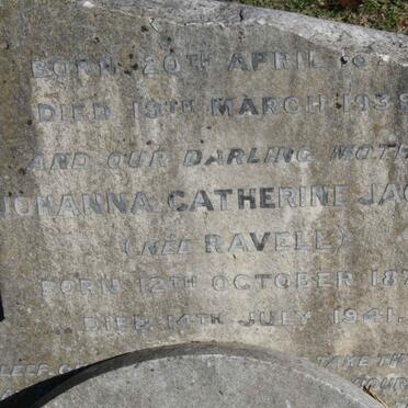 JACOBS ?  -1939 &amp; Johanna Catherine nee RAVELL 1878-1941