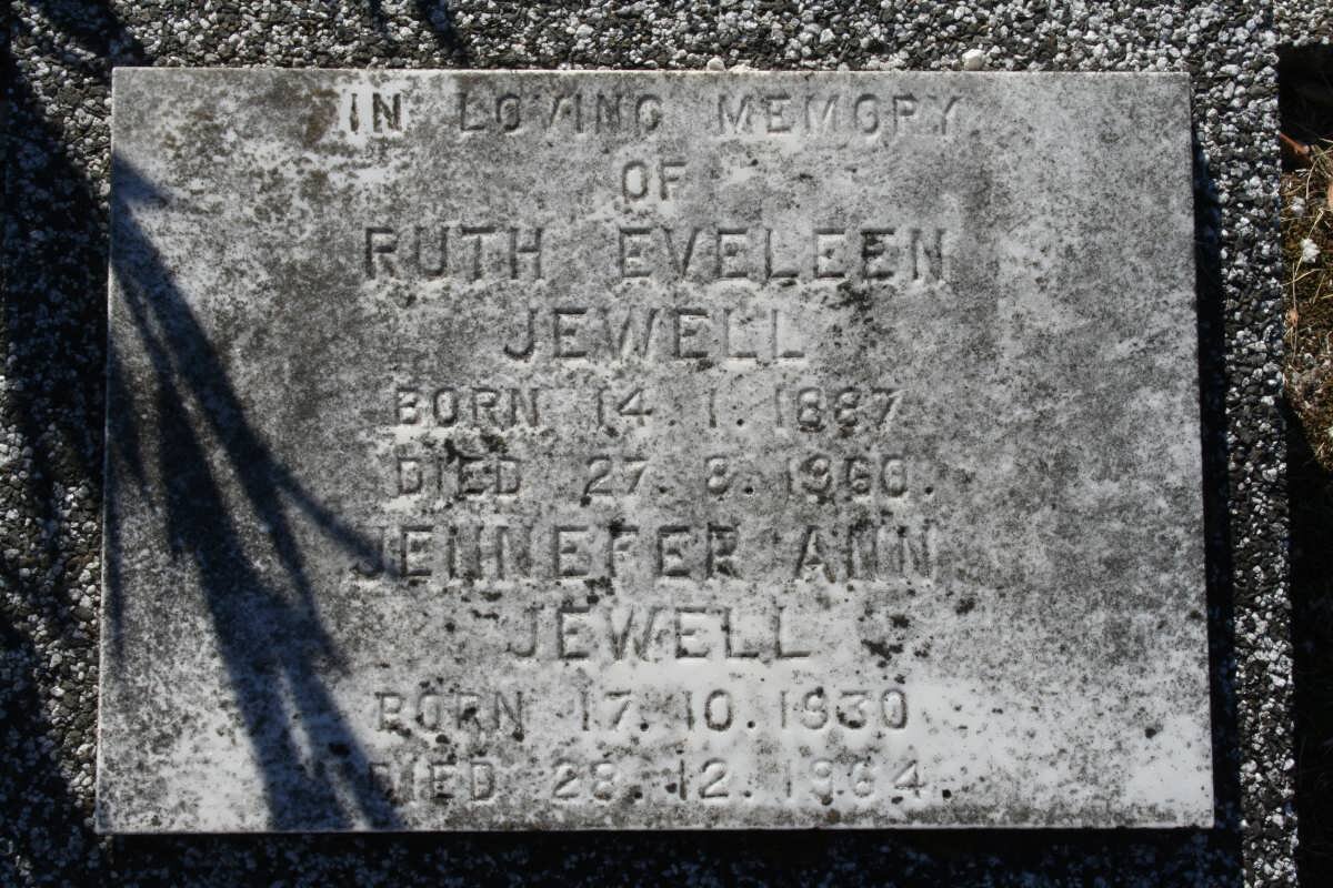 JEWELL Ruth Eveleen 1887-1960 :: JEWELL Jennefer Ann 1930-1964