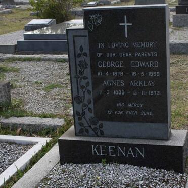 KEENAN George Edward 1878-1969 &amp; Agnes ARKLEY 1889-1973