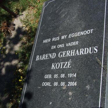 KOTZE Barend Gerhardus 1914-2004