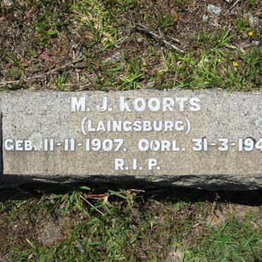 KOORTS M.J. 1907-1943