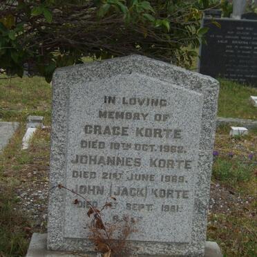 KORTE Grace -1962 :: KORTE Johannes -1969 :: KORTE John -1981