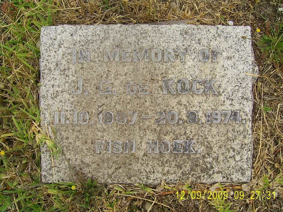 KOCK J.G., de 1907-1974