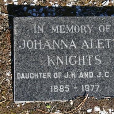 KNIGHTS Johanna Aletta 1885-1977