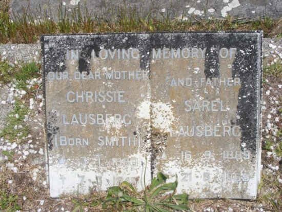 LAUSBERG Sarel 1889-1965 &amp; Chrissie SMITH 1879-1941