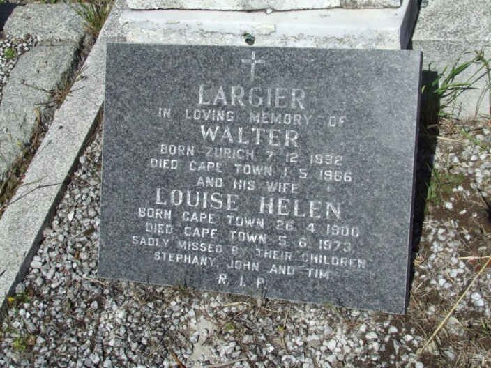 LARGIER Walter 1893-1966 &amp; Louise Helen 1900-1973