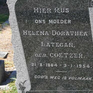 LATEGAN Helena Dorathea nee COETZER 1864-1954