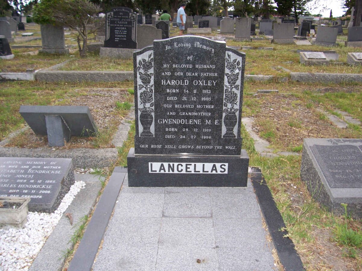 LANCELLAS Harold Oxley 1913-1965 &amp; Gwendoline M.E. 1919-1999