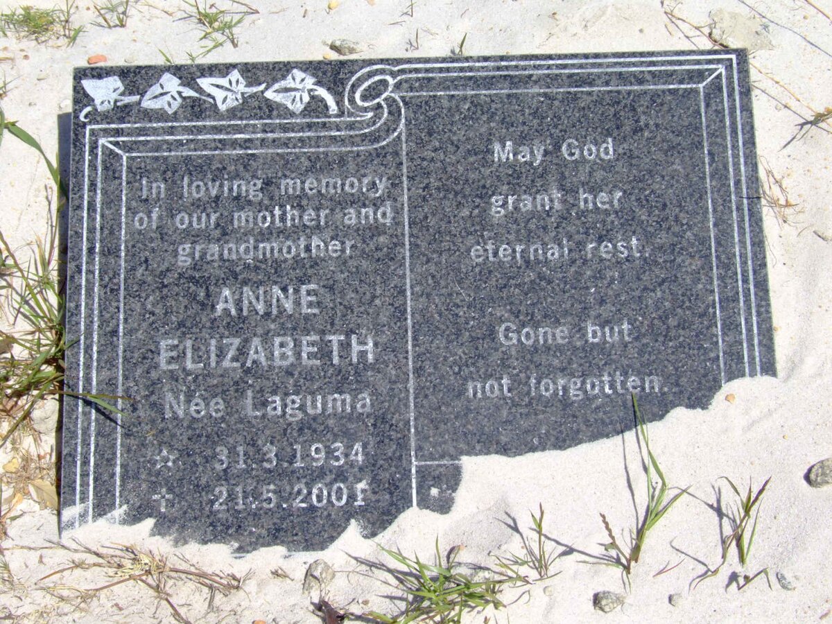 LAGUMA Anne Elizabeth 1934-2001