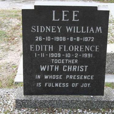 LEE Sidney William 1908-1972 &amp; Edith Florence 1909-1991 