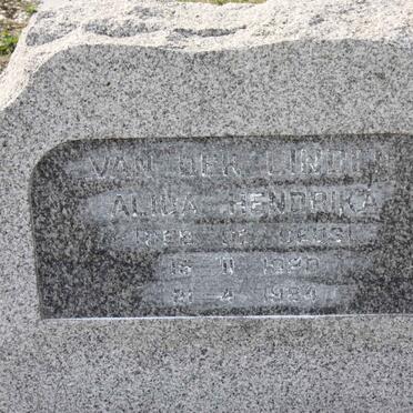 LINDE Alida Hendrika, van der 1920-1984