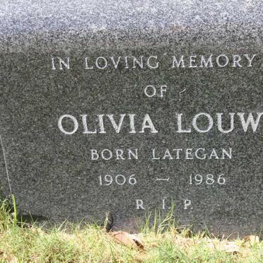 LOUW Olivia nee LATEGAN 1906-1986