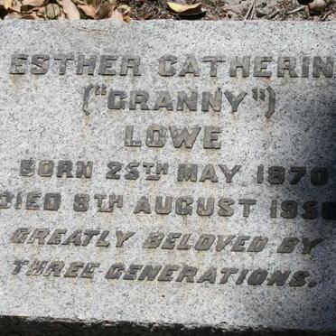 LOWE Esther Catherine 1870-1956