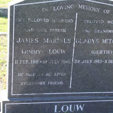 LOUW James Marinus 1911-1961 &amp; Gladys Mitchell 1912-1967
