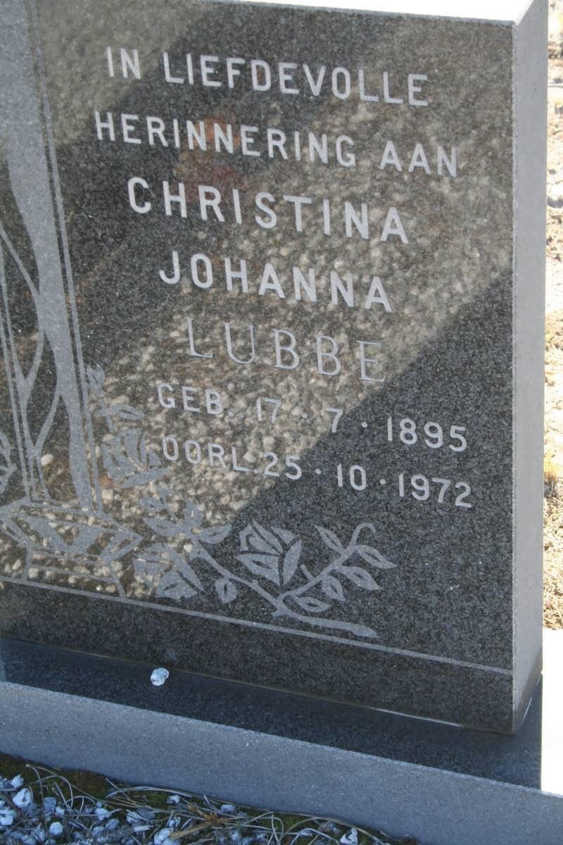 LUBBE Christina Johanna 1895-1972