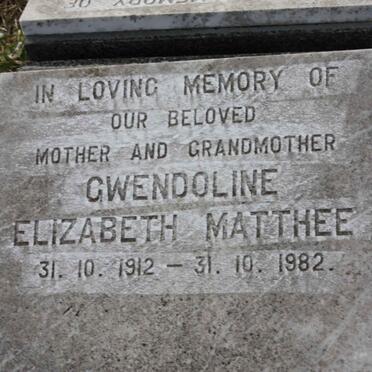 MATTHEE Gwendoline Elizabeth 1912-1982