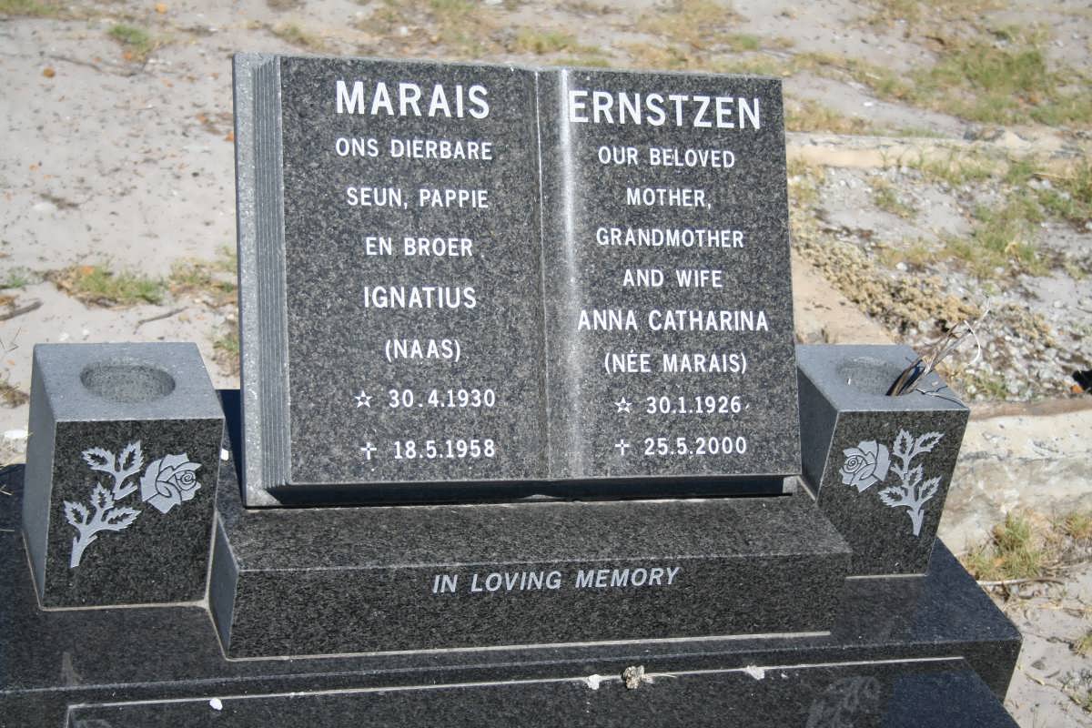MARAIS Ignatius 1930-1958 :: ERNSTZEN Anna Catharina nee MARAIS 1926-2000