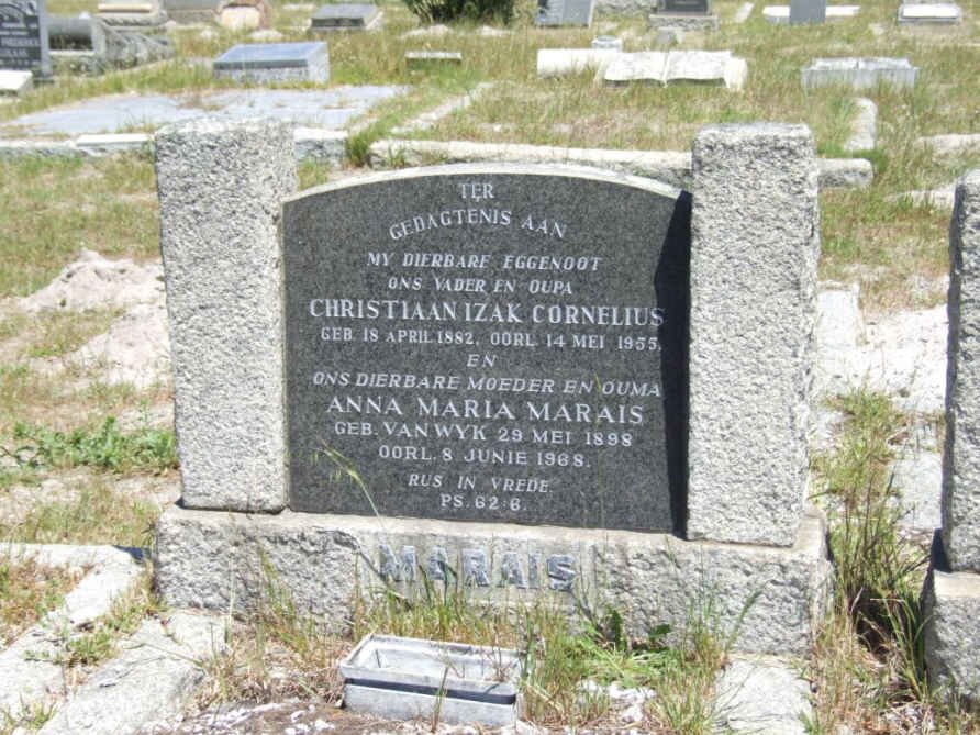 MARAIS Christiaan Izak Cornelius 1882-1955 &amp; Anna Maria VAN WYK 1898-1968
