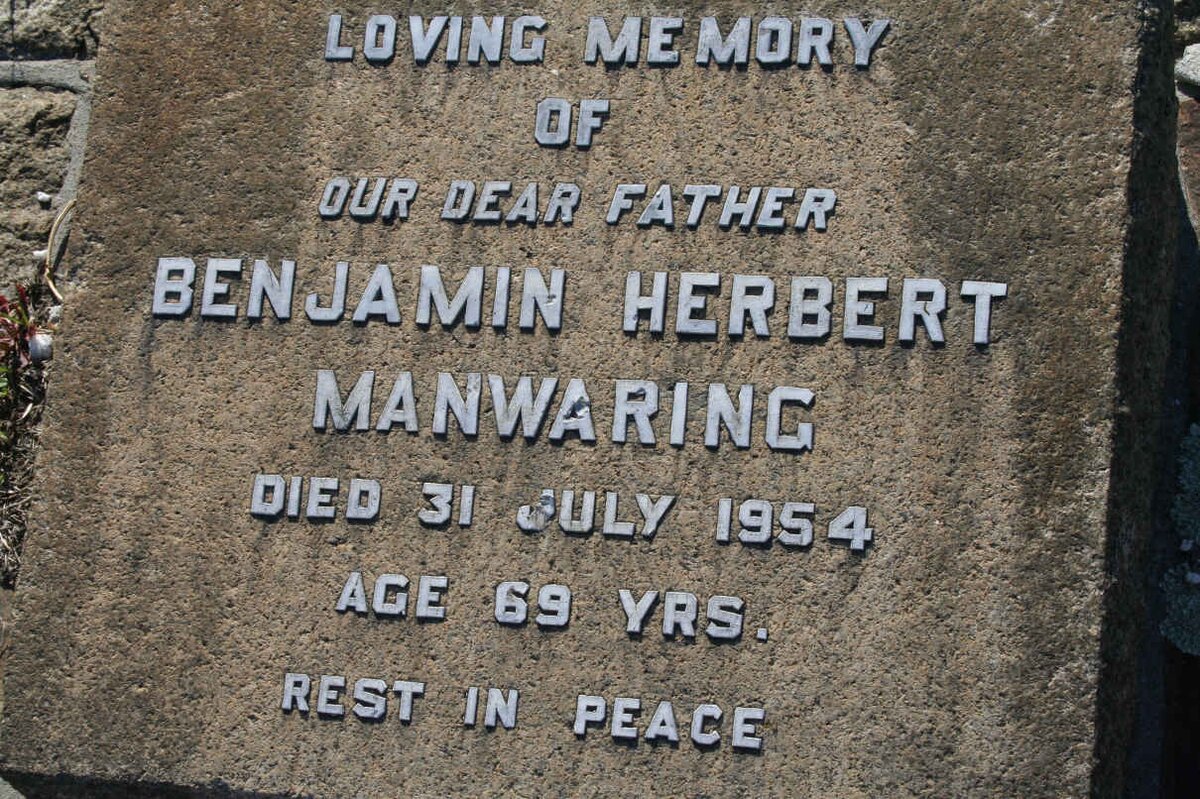 MANWARING Benjamin Herbert -1954