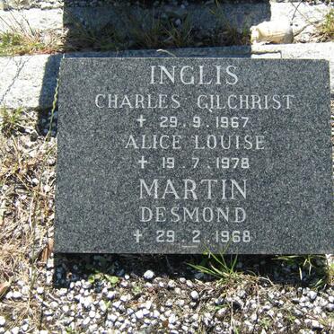 MARTIN Desmond -1968 :: INGLIS Charles Gilchrist -1967 & Alice Louise -1978
