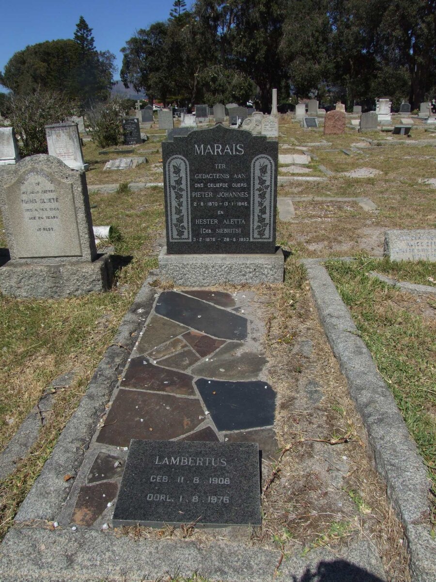 MARAIS Pieter Johannes 1870-1945 & Hester Aletta SIEBRITS 1876-1953 :: MARAIS Lambertus 1908-1976