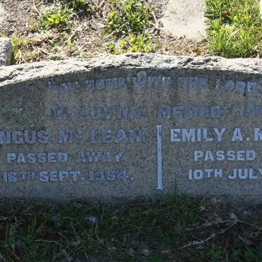 MCLEAN Angus -1954 & Emily A. -1958