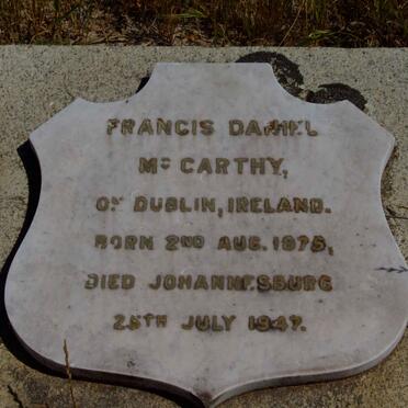 MCCARTHY Francis Daniel 1875-1947